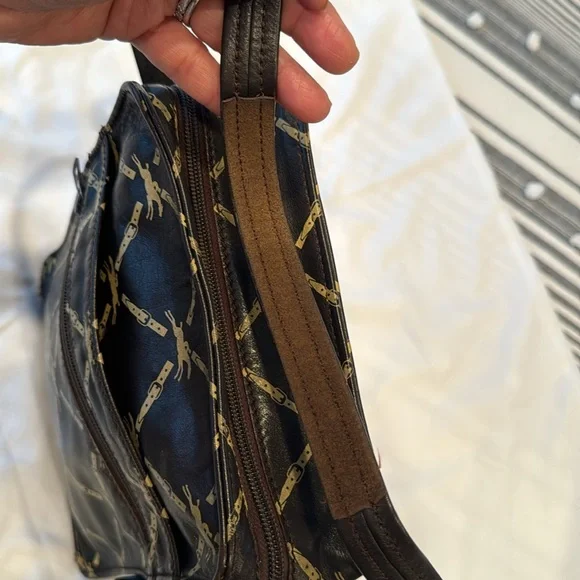 LONGCHAMP Vintage logo Brown Crossbody/ shoulder bag, Camera bag, 2outer pockets - Picture 11 of 16